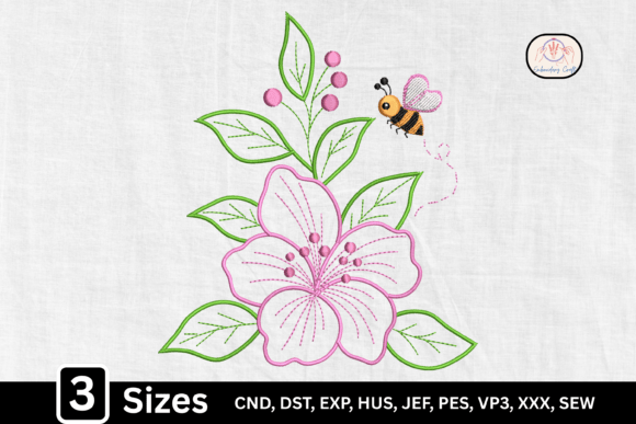 Cute Spring Flower Bee Embroidery Review