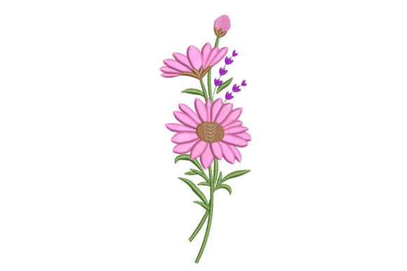Pink Daisy Spray Embroidery Design Review